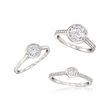 3.25 ct. t.w. CZ Jewelry Set: Three Stackable Bezel Rings in Sterling Silver