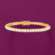 4mm Cultured Pearl Tennis Bracelet in 18kt Gold Over Sterling