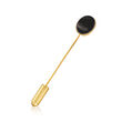 C. 1950 Black Onyx Stick Pin in 14kt Yellow Gold