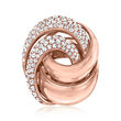 1.75 ct. t.w. Pave Diamond Ribbon Knot Ring in 18kt Rose Gold
