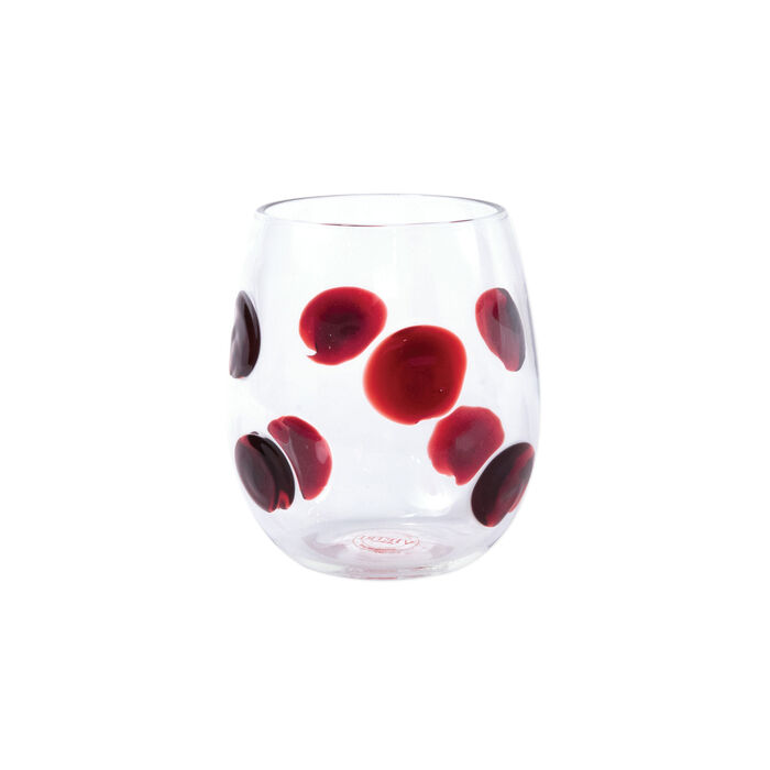 Vietri &quot;Drop&quot; Red Stemless Wine Glass from Italy