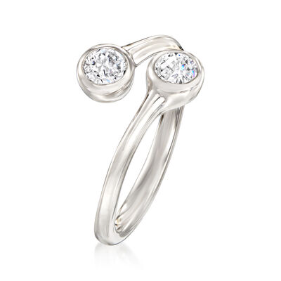 .70 ct. t.w. Bezel-Set Diamond Bypass Ring in Platinum