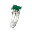 C. 2000 Vintage 1.57 Carat Emerald and .78 ct. t.w. Diamond Ring in 18kt White Gold