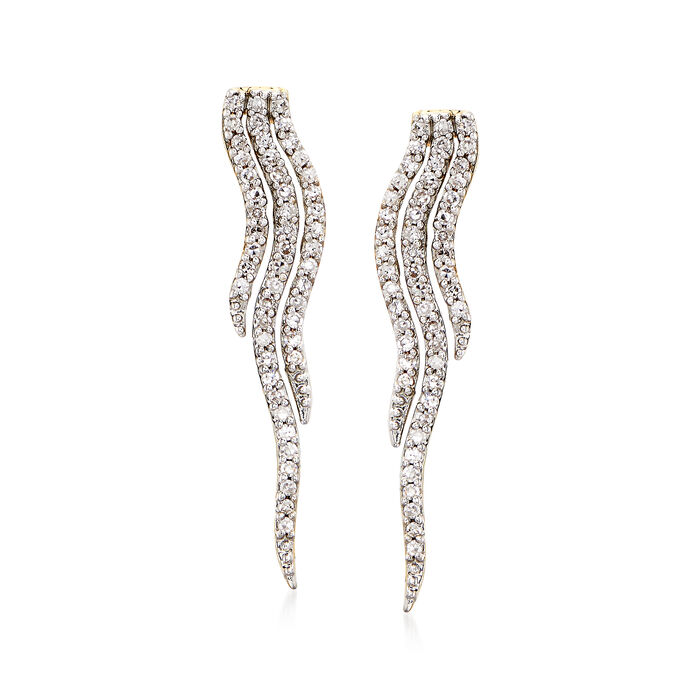 .30 ct. t.w. Diamond Icicle Earrings in 14kt Yellow Gold