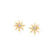 Child's 14kt Yellow Gold Flower Stud Earrings with CZ Accents