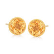 1.40 ct. t.w. Citrine Roped-Edge Stud Earrings in 14kt Yellow Gold