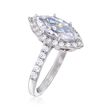 2.57 ct. t.w. Marquise and Round CZ Halo Ring in Sterling Silver
