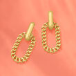 Italian 18kt Gold Over Sterling Curb-Link Drop Earrings