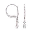 .50 ct. t.w. Diamond Double-Drop Hoop Earrings in 14kt White Gold