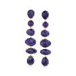 39.40 ct. t.w. Sapphire Linear Drop Earrings in 18kt Gold Over Sterling