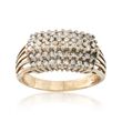 C. 1980 Vintage 1.00 ct. t.w. Diamond Five-Row Ring in 14kt Yellow Gold