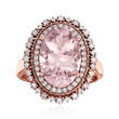 4.80 Carat Morganite and .43 ct. t.w. Diamond Ring in 14kt Rose Gold