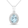 1.40 Carat Aquamarine and .22 ct. t.w. Diamond Pendant Necklace in 14kt White Gold