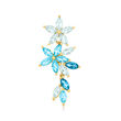 3.70 ct. t.w. Tonal Blue Topaz Floral Pendant in 18kt Gold Over Sterling