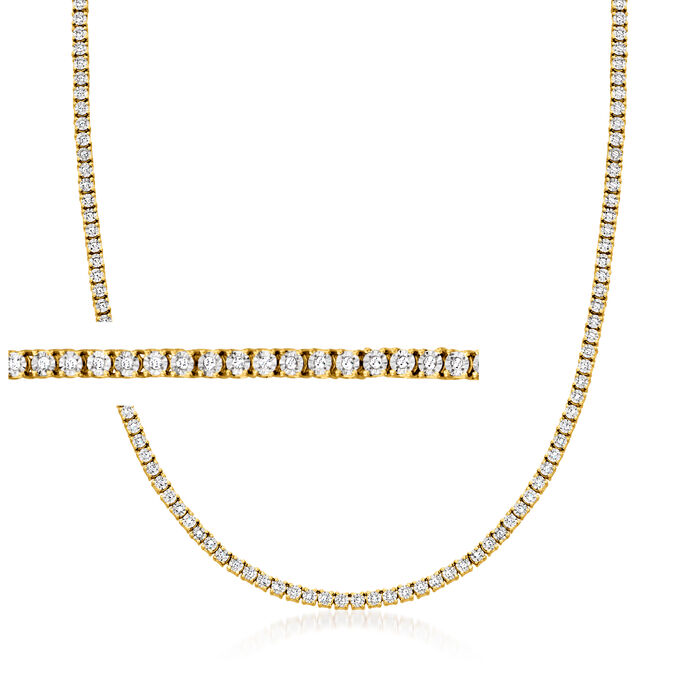 1.00 ct. t.w. Diamond Tennis Necklace in 18kt Gold Over Sterling