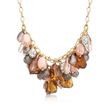 Via&#174; Collection Goldtone Bead and Crystal Cluster Necklace