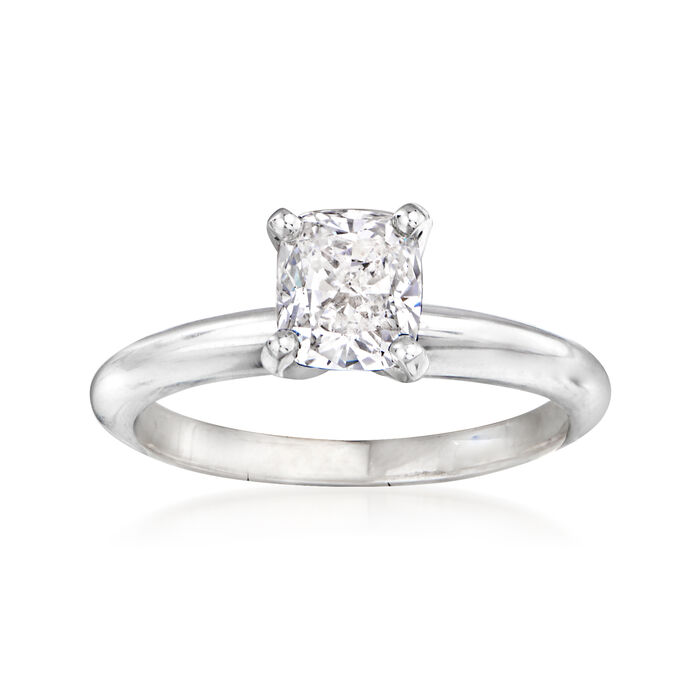 1.01 Carat Certified Cushion-Cut Diamond Engagement Ring in 14kt White Gold