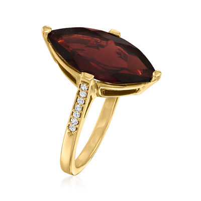 5.50 Carat Garnet and .11 ct. t.w. Diamond Ring in 14kt Yellow Gold
