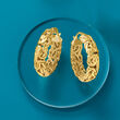 18kt Gold Over Sterling Small Byzantine Hoop Earrings