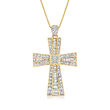 .80 ct. t.w. Diamond Cross Pendant Necklace in 14kt Yellow Gold