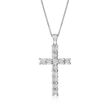 .25 ct. t.w. Diamond Cross Pendant Necklace in Sterling Silver