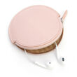 Royce Blush Pink Leather Circular Earbud Case  