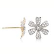.28 ct. t.w. Diamond Flower Earrings in 14kt Yellow Gold