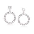 .51 ct. t.w. Diamond Open Circle Convertible Drop Earring Jackets in 14kt White Gold