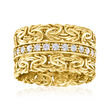 .60 ct. t.w. CZ Byzantine Ring in 18kt Gold Over Sterling