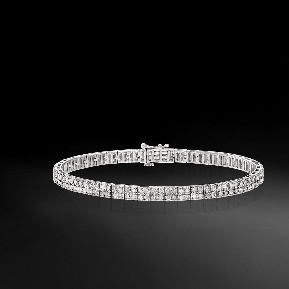 3.00 ct. t.w. Diamond Two-Row Bracelet in Sterling Silver | Ross-Simons