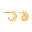 24kt Yellow Gold Huggie J-Hoop Earrings