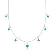 1.80 ct. t.w. Emerald Necklace with .16 ct. t.w. Diamonds in 14kt White Gold
