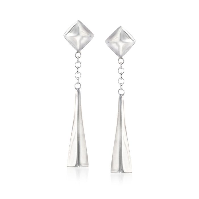 Sterling Silver Geometric-Shaped Drop Earrings