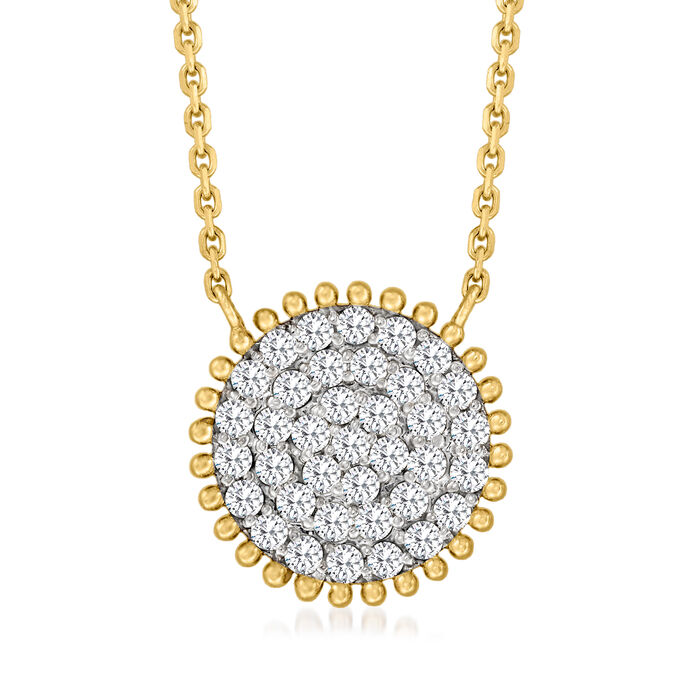 .55 ct. t.w. Diamond Cluster Pendant Necklace in 18kt Yellow Gold