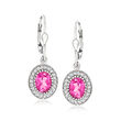 3.40 ct. t.w. Pink and White Topaz Drop Earrings in Sterling Silver