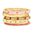 &quot;Champs-Elysees Stack&quot; of Five Bangle Bracelets in 18kt Gold Over Sterling