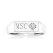 .10 Carat Diamond Personalized Signet Ring in 14kt White Gold