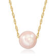 7-7.5mm Cultured Akoya Pearl Necklace in 14kt Yellow Gold