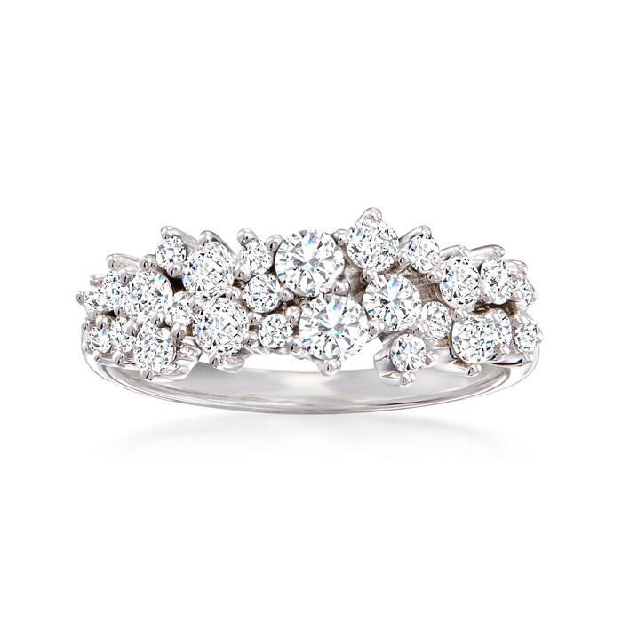 1.00 ct. t.w. Diamond Cluster Ring in 14kt White Gold