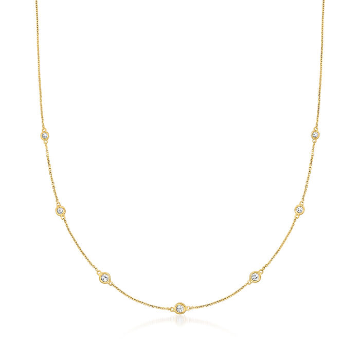 .33 ct. t.w. Graduated Bezel-Set Diamond Station Necklace in 14kt Yellow Gold