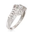 C. 1990 Vintage 1.50 ct. t.w. CZ Bypass Ring in 14kt White Gold
