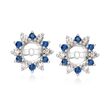.30 ct. t.w. Sapphire and .24 ct. t.w. Diamond Earring Jackets in 14kt White Gold