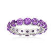 3.30 ct. t.w. Amethyst Eternity Band in Sterling Silver