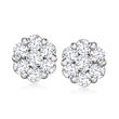 2.00 ct. t.w. Diamond Cluster Earrings in 14kt White Gold