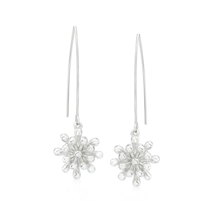 Zina Sterling Silver &quot;Contemporary&quot; Satellite Fireworks Drop Earrings