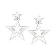 Italian Sterling Silver Double-Star Drop Earrings