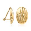 14kt Yellow Gold Ribbed Dome Clip-On Earrings