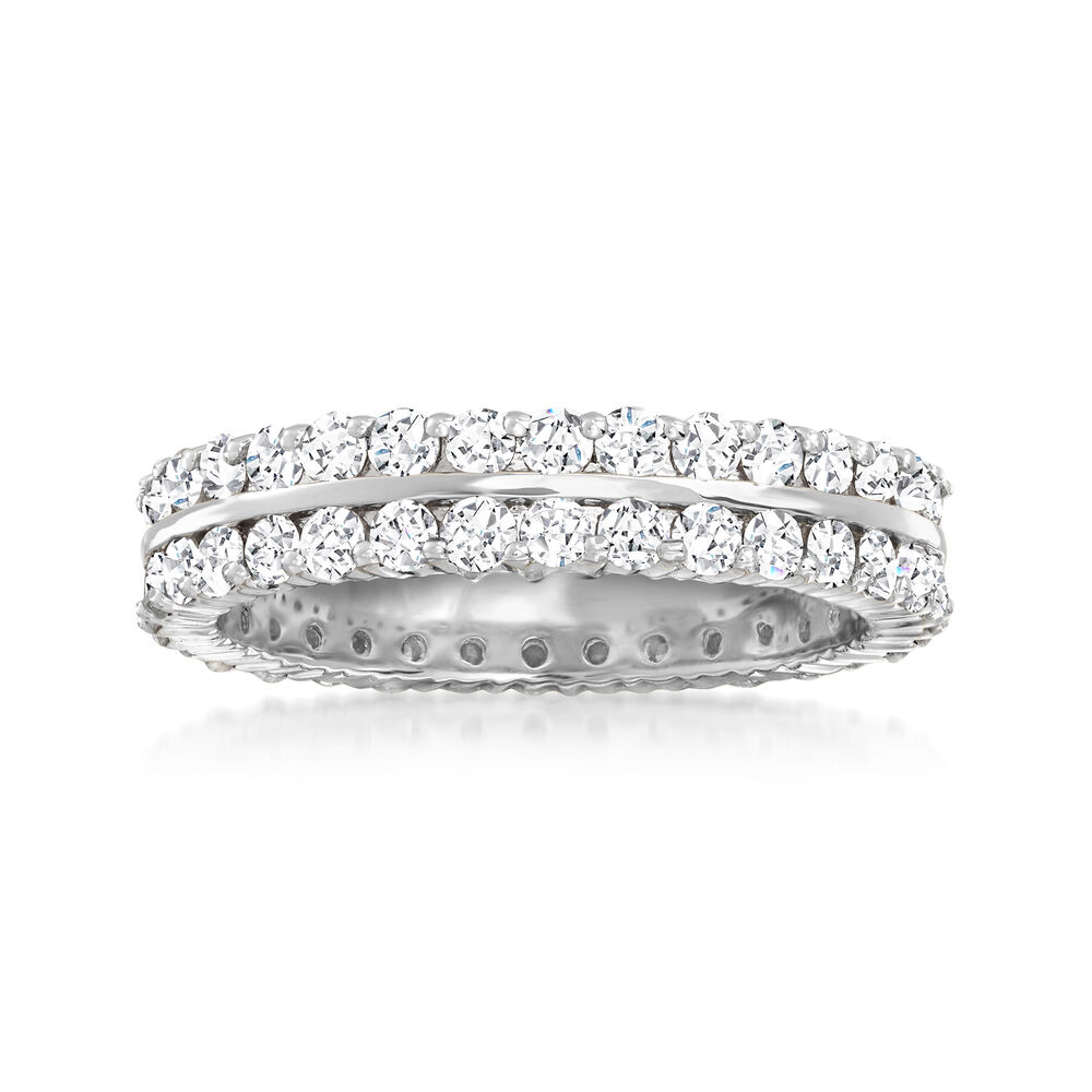 2.00 ct. t.w. Diamond Two-Row Eternity Band in 14kt White Gold | Ross ...