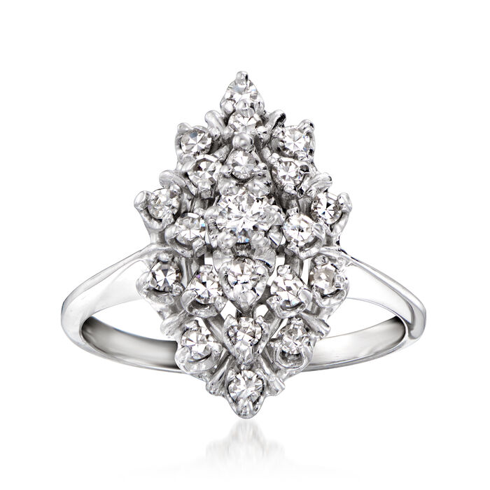 C. 2000 Vintage .60 ct. t.w. Diamond Cluster Ring in 14kt White Gold