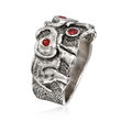 .15 ct. t.w. Garnet Double Elephant Ring in Sterling Silver
